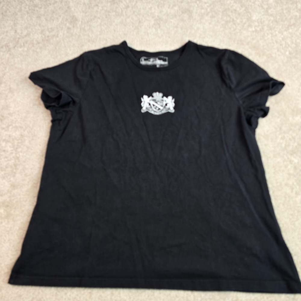 Lauren Active Ralph Lauren Black Crest Logo Cotton T-Shirt Women XL Short Sleeve